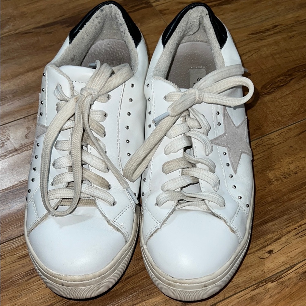 Steven New York White Leather Rubie Star Sneakers Size 8